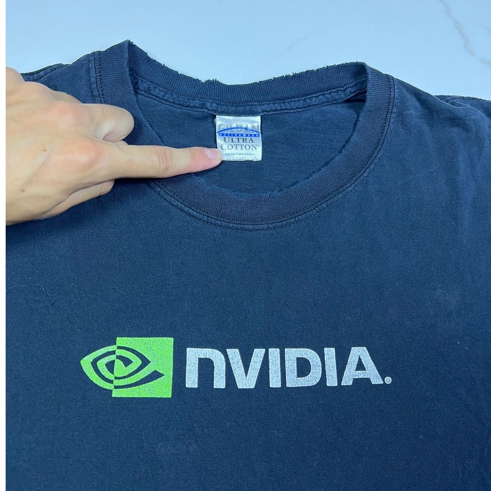 vintage Nvidia T Shirt Mens Graphic Tech Logo promo Obscure art